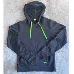 Under Armour Hoodie Mens M Black Neon Athletic Techwear Gym Streetwear Fit